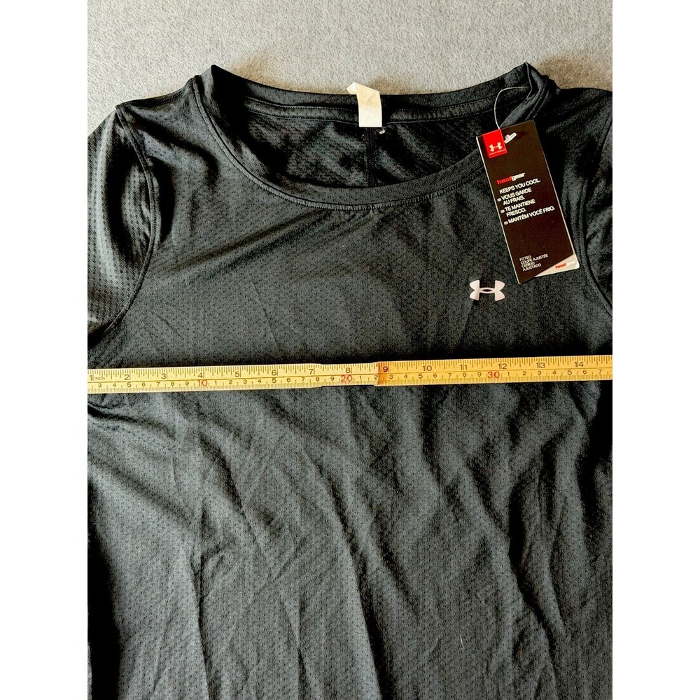 Athleisure Streetwear Under ARMOUR Blk‎ Heatgear S/S Fitted Tee Shirt SM Womens - Picture 5 of 6